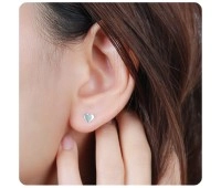 Heart Shaped Silver Ear Stud STS-5309